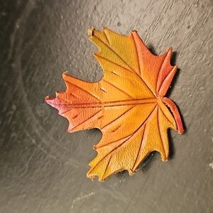 Vintage Colorful Leaf Brooch